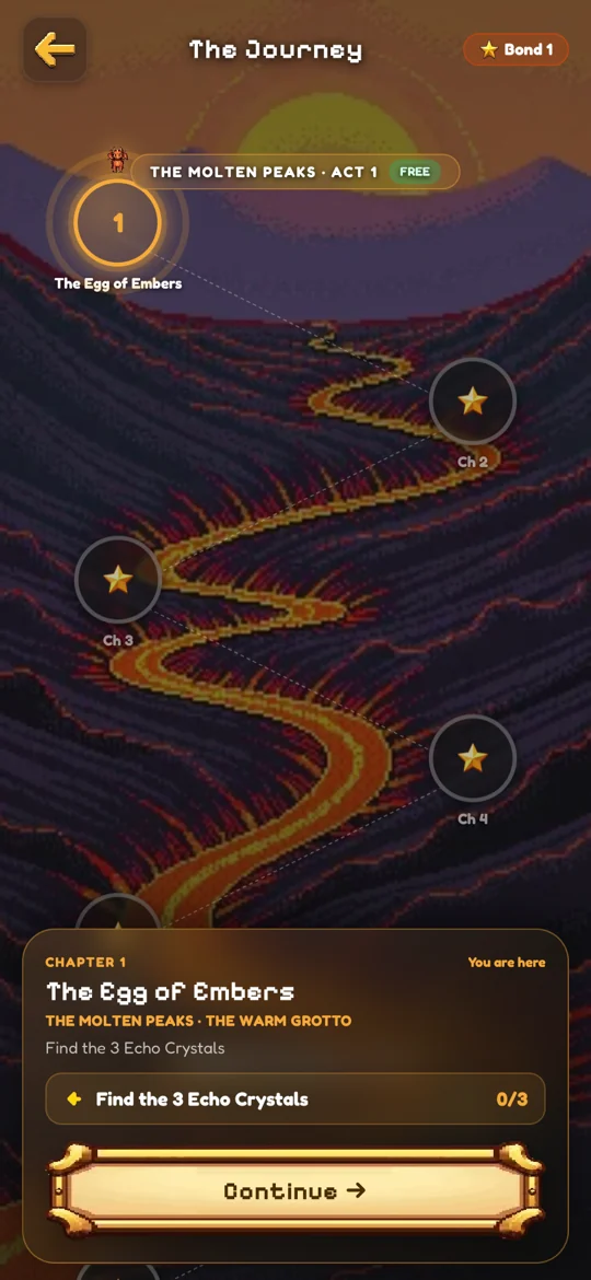The quest card and on-screen guidance during play