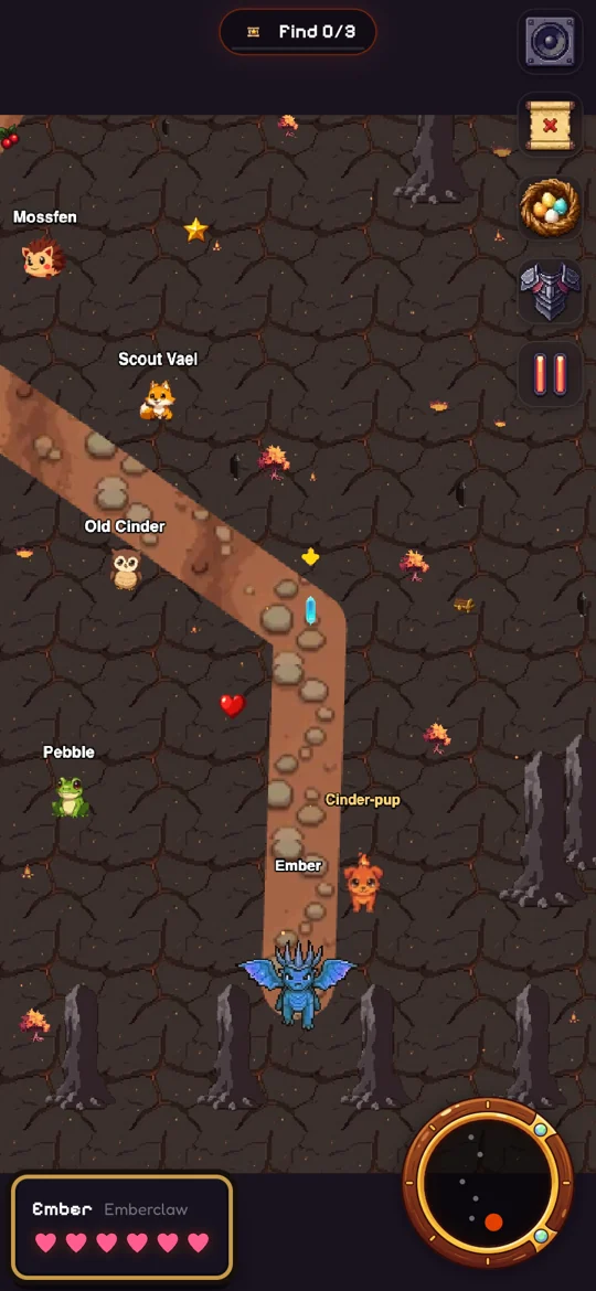 Exploring the top-down world with your dragon and companions